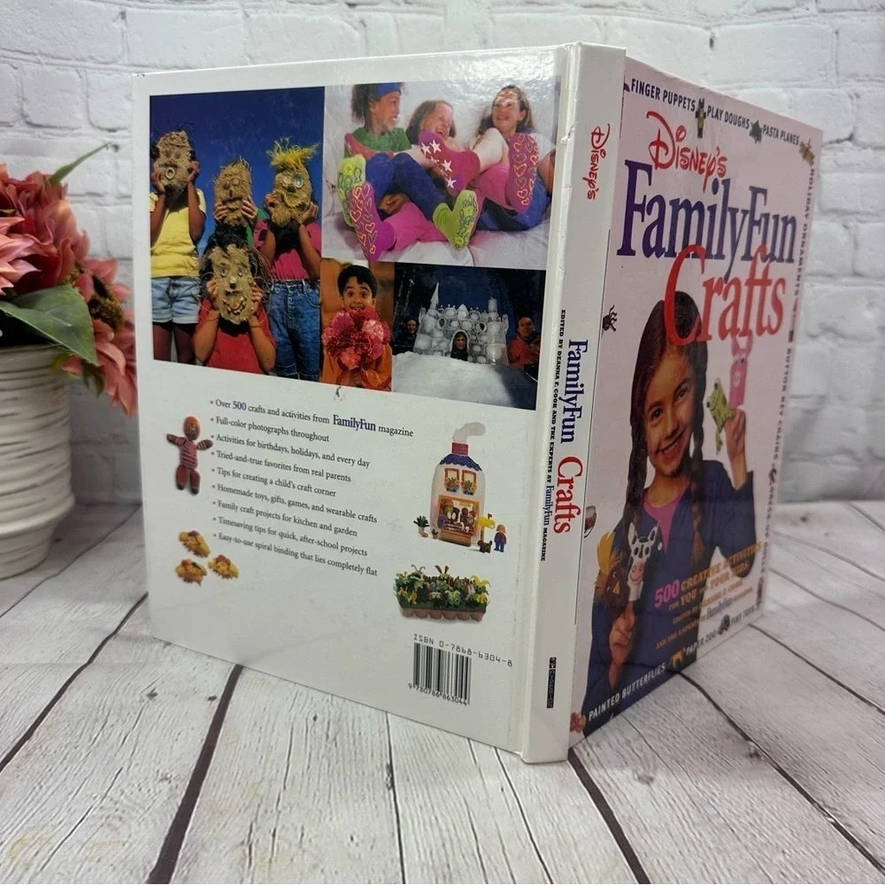 vintage 1997 Disney Family Fun Crafts hardcover Book summer fun